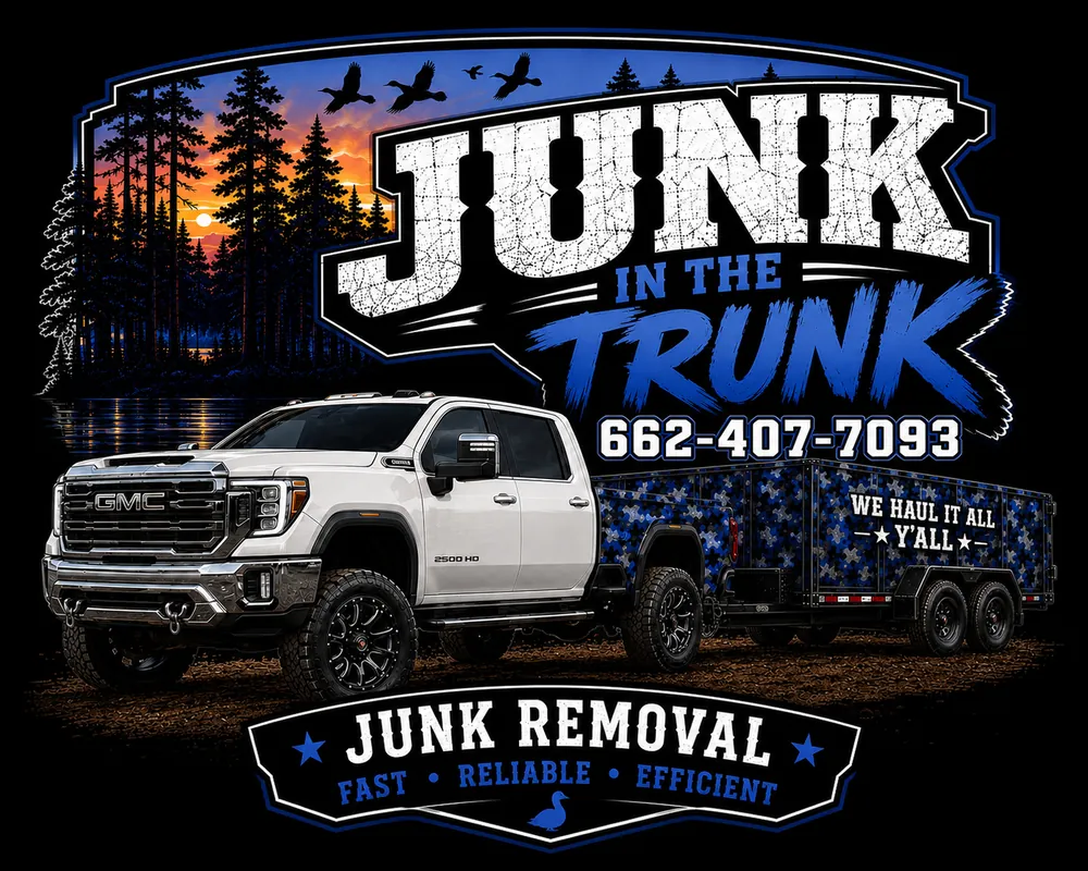 Junk In The Trunk truck and trailer — we haul it all, y’all.